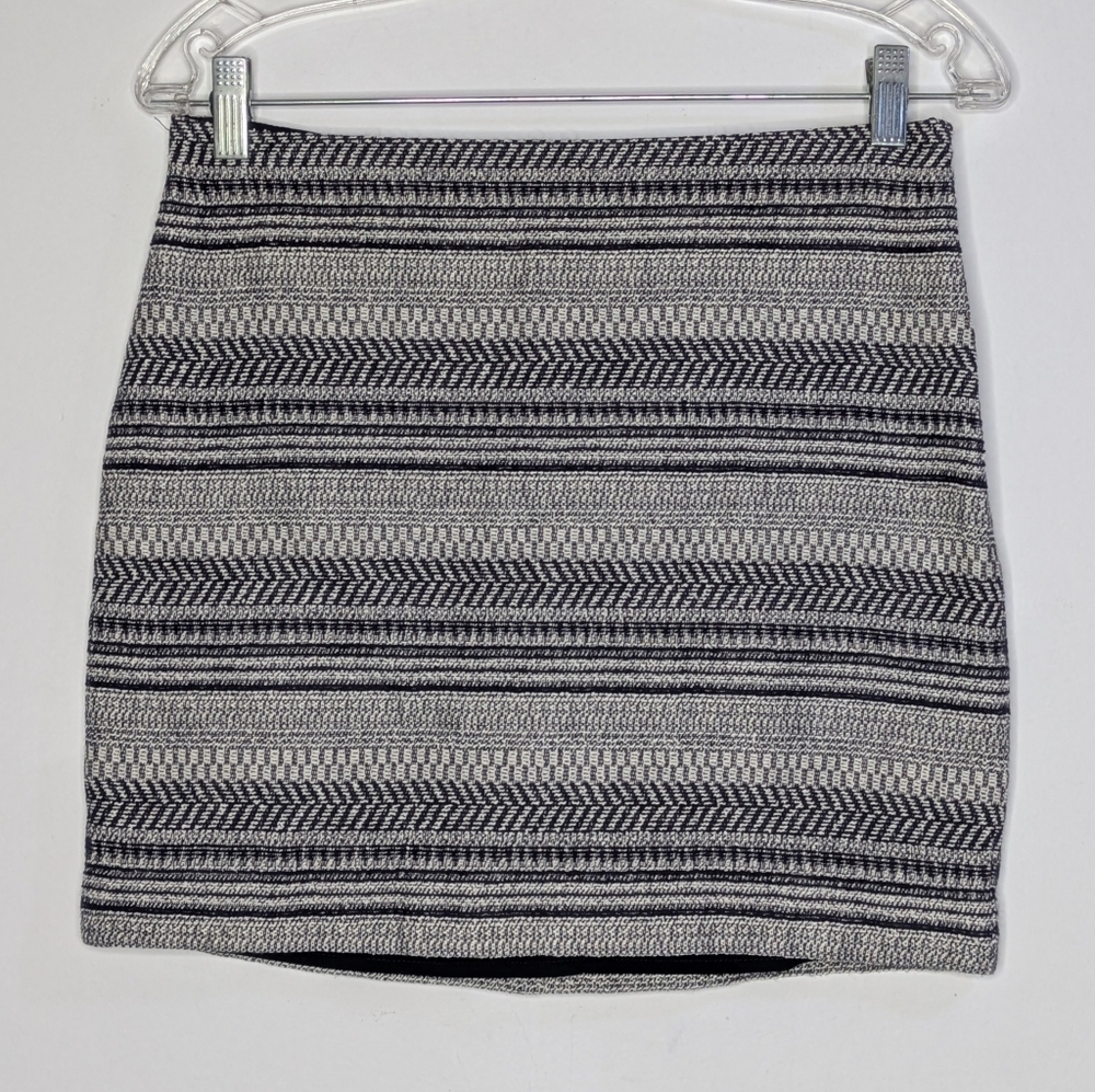 Banana Republic Factory Blue White Woven Cotton Mini Skirt 4